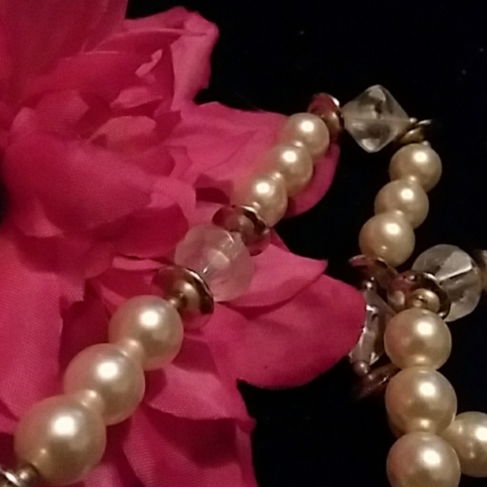 SALE VINTAGE Pearls/ Silver & Swarovski Neckalace - Picture 5 of 5